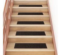 Vidaxl Tapis D'escalier Autocollants Rectangulaire 15 Pcs 76x20 Cm