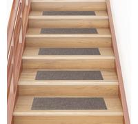 Tapis d escalier autocollants Rectangulaire 15pcs 76x20cm Crème