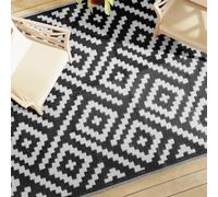 vidaXL Tapis d'extérieur ARAKIL Blanc et Noir 190x290 cm PP