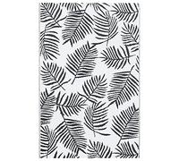 vidaXL Tapis d'Extérieur Tapis d'Entrée Tapis Décoratif Salon Salle de Séjour Balcon Patio Terrasse Maison Intérieur Blanc et Noir 190x290 cm PP
