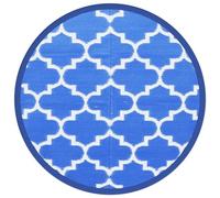 vidaXL Tapis d'extérieur Ø160 cm Bleu en polypropylène (PP)