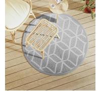 vidaXL Tapis d'extérieur Gris Ø120 cm en polypropylène (PP)