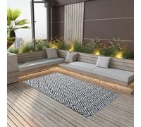 Vidaxl Tapis D'extérieur Blanc Et Noir 120x180 Cm Pp