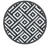 Tapis d extérieur ARAKIL blanc et noir Ø160 cm PP