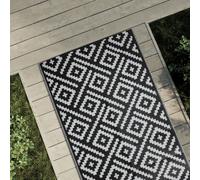 vidaXL Tapis d'extérieur ARAKIL blanc et noir 80x150 cm PP