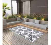 vidaXL Tapis d'extérieur Blanc et noir 80x150 cm PP