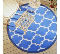 vidaXL Tapis d'extérieur bleu Ø160 cm PP, tapis de jardin, tapis de sol, moquette de sol, carpette, tapis de patio, tapis 368539