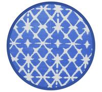 vidaXL Tapis d'extérieur bleu et blanc Ø120 cm PP, tapis de jardin, tapis de sol, moquette de sol, carpette, tapis de patio