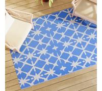 Vidaxl Tapis D'extérieur Bleu Et Blanc 140x200 Cm Pp