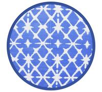 vidaXL Tapis d'extérieur Bleu et Blanc Ø160 cm PP, Tapis de Jardin, Tapis de Sol, Moquette de Sol, carpette, Tapis de Patio