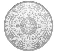 vidaXL Tapis d'extérieur Gris Clair Ø160 cm PP, Tapis de Jardin, Tapis de Sol, Moquette de Sol, carpette, Tapis de Patio