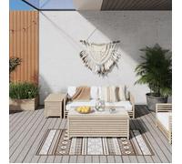 vidaXL Buitenkleed omkeerbaar 80x150 cm bruin en wit364794 G