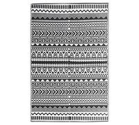 vidaXL Tapis d'Extérieur Moquette de Terrasse Tapis de Balcon Tapis de Patio Moquette d'Intérieur Salle de Séjour Noir 190x290 cm PP