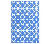 vidaXL Tapis d'Extérieur Tapis d'Entrée Tapis Décoratif Salon Salle de Séjour Balcon Patio Terrasse Maison Intérieur Bleu et Blanc 120x180 cm PP