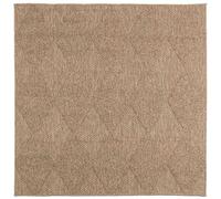 vidaXL Tapis carré AGIRA Naturel – 240×240 cm Polyester, antidérapant, toucher doux, beige/marron