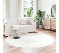 Vidaxl Tapis En Fausse Tafalla Blanc Ø 200 Cm Polyester
