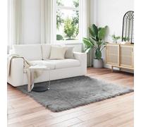 Vidaxl Tapis En Fausse Tafalla Gris 120 X 120 Cm Polyester