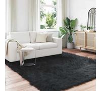 Vidaxl Tapis En Fausse Tafalla Noir 200 X 200 Cm Polyester