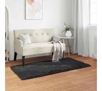 Vidaxl Tapis En Fausse Tafalla Noir 80 X 150 Cm Polyester