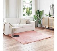 Vidaxl Tapis En Fausse Tafalla Rose 120 X 120 Cm Polyester