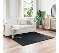 Vidaxl Tapis En Fourrure Synthétique De Lapin Olite Noir 120 X 120 Cm