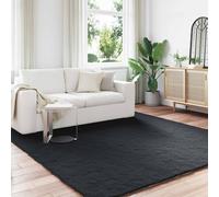 Vidaxl Tapis En Fourrure Synthétique De Lapin Olite Noir 200 X 200 Cm