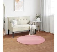 Vidaxl Tapis En Fourrure Synthétique De Lapin Olite Rose Ø 100 Cm