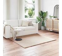 vidaXL Tapis antidérapant en Fausse de Lapin OLITE Taupe 160 x 160 cm, Tapis Doux de Luxe, Fausse Fourrure Moderne, antidérapant, décoration de Salon Cosy