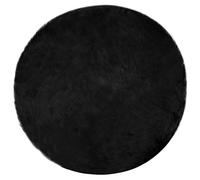 vidaXL Tapis en Peau de Mouton Synthétique Noir 100 x 100 cm Polyester, Salon, élégance moderne et minimaliste avec des tons neutres et un mobilier fonctionnel pour des espaces contemporains et de dét