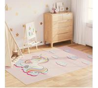 Vidaxl Tapis Enfants Rose 160x230 Cm Licorne Antidérapant Lavable