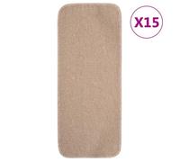 vidaXL Tapis escalier antidérapants 15 pcs 60x25cm Beige Rectangulaire