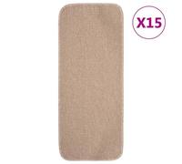Vidaxl Tapis Escalier Antidérapants 15 Pcs 60x25cm Beige Rectangulaire