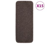 vidaXL Tapis escalier antidérapants 15pcs 60x25cm Marron Rectangulaire