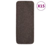 Vidaxl Tapis Escalier Antidérapants 15pcs 60x25cm Marron Rectangulaire