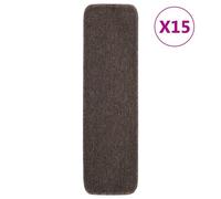 Vidaxl Tapis Escalier Antidérapants 15pcs 75x20cm Marron Rectangulaire