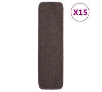 Vidaxl Tapis Escalier Antidérapants 15pcs 75x20cm Marron Rectangulaire