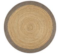 vidaXL Tapis en jute fait à la main avec bord moquette Gris 90 cm