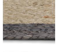 Vidaxl Tapis Fait À La Main Jute Avec Bord Gris Foncé 240 Cm