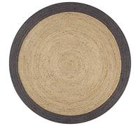 Vidaxl Tapis Fait À La Main Jute Avec Bord Gris Foncé 150 Cm
