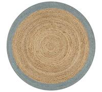 vidaXL Tapis Fait à la Main Jute avec Bord Moquette Carpette Plancher Coussin de Sol Salon Chambre à Coucher Intérieur Salle de Séjour Maison Vert Olive 90 cm
