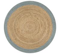 Tapis - vidaXL - Jute fait à la main - 120 cm - Vert olive - Naturel - Rond