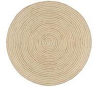 vidaXL Tapis fait à la main Jute avec design de spirale Blanc 150 cm Blanc G