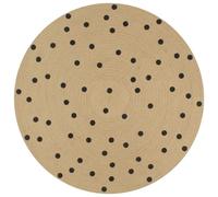 Vloerkleed handgemaakt met print polkadot 90 cm jute133686