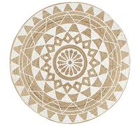 vidaXL Tapis fait à la main Jute avec imprimé blanc 120 cm 133696