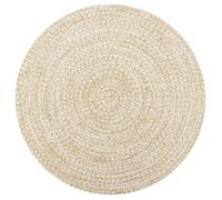 vidaXL Tapis fait à la main Jute Blanc et naturel 90 cm