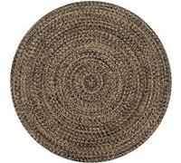 vidaXL Tapis en jute fait main pour salon et chambre – Noir et naturel – 120 cm