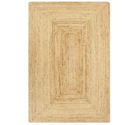 Tapis Fait à la Main Jute Moquette Carpette Plancher Coussin de Sol Salon Chambre à Coucher Intérieur Salle de Séjour Maison Naturel 80x160 cm