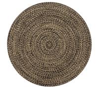 Vidaxl Tapis Fait À La Main Jute Noir Et Naturel 120 Cm