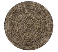 Vidaxl Tapis Fait À La Main Jute Noir Et Naturel 120 Cm