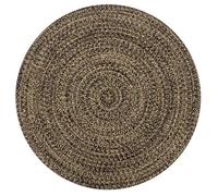 vidaXL Tapis fait à la main en jute noir et naturel 150 cm